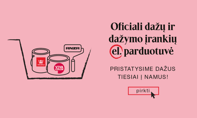 Apsilankykite: startuoja nauja dažų ir dažymo įrankių elektroninė parduotuvė