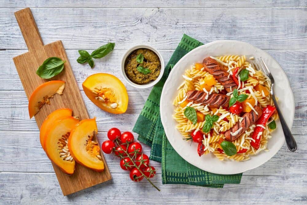 Greitiems pietums: fusilli makaronai su moliūgu