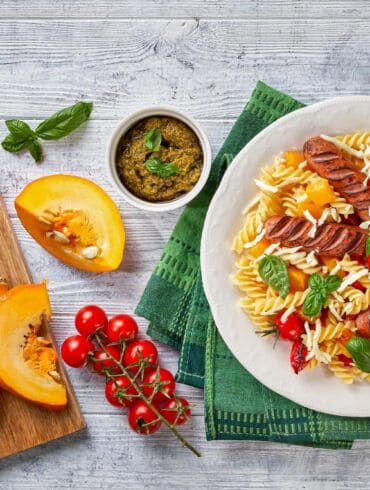 Greitiems pietums: fusilli makaronai su moliūgu