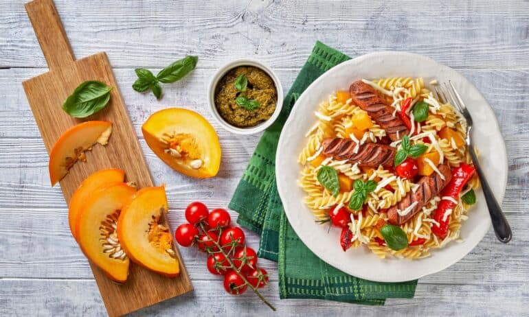 Greitiems pietums: fusilli makaronai su moliūgu
