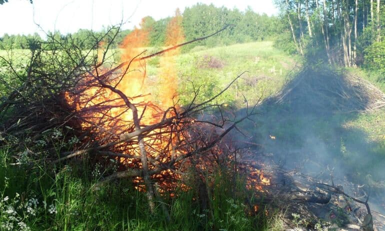 Kur ir kada negalima deginti žolės ir šiukšlių?
