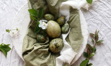 Samanų žalios spalvos margučiai